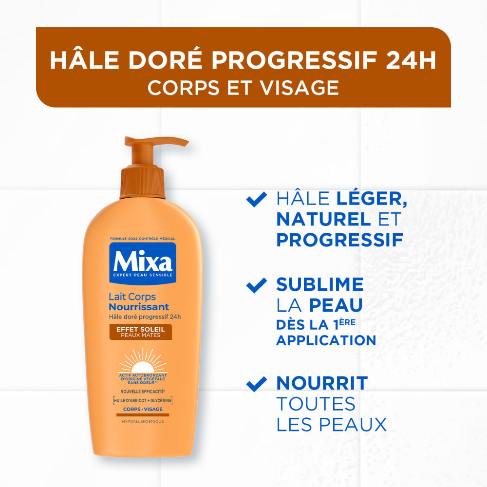 Mixa Lait Corps Effet Soleil peaux mates 250ml