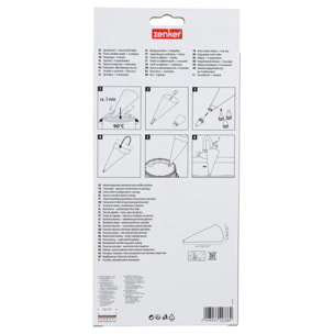 Ensemble de 2 Poches à douille réemployable et 4 embouts plastique 31 cm Zenker Smart Pastry