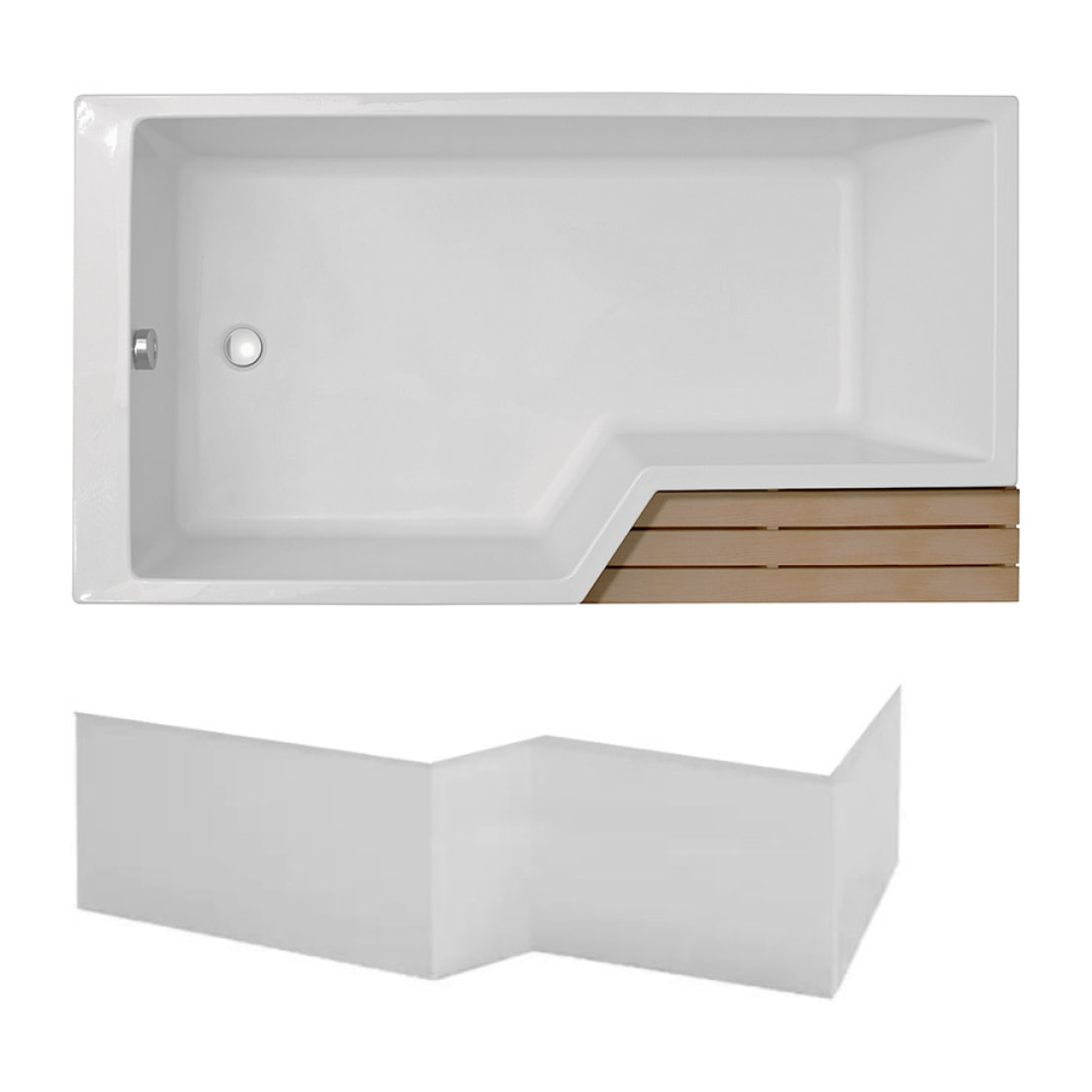 Pack baignoire bain douche 170 x 90  Neo version gauche + tablier