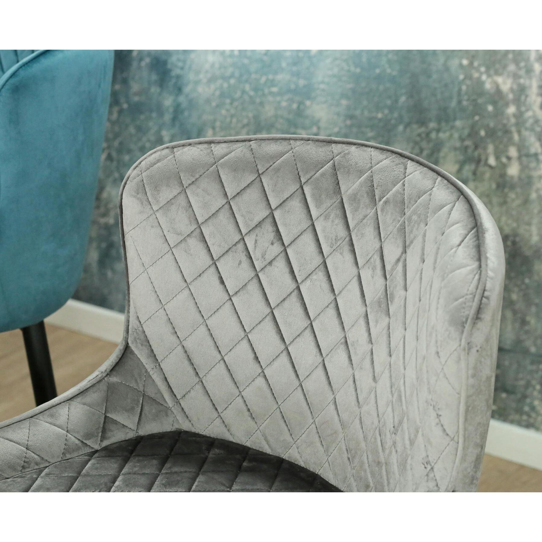 Chaise de bar velours gris (lot de 2) ARLINGTON