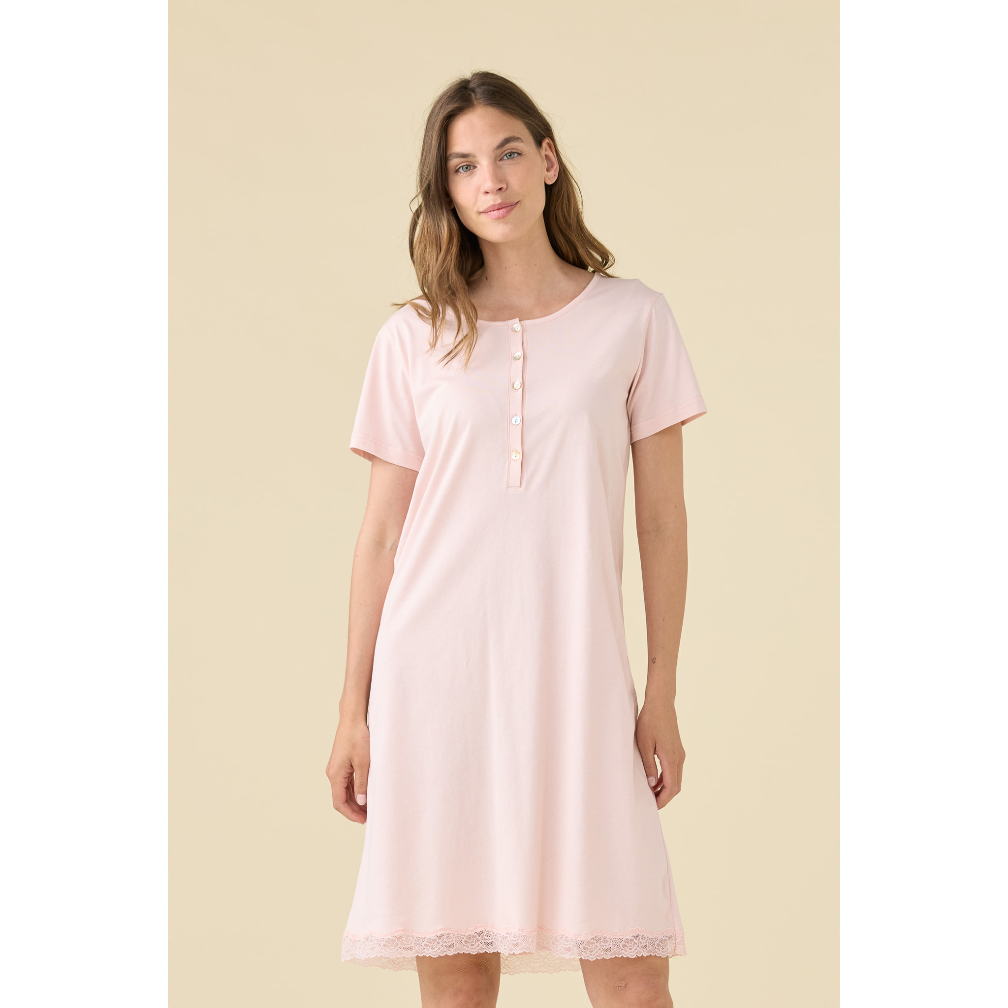 Camicia da notte donna estiva in cotone articolo essential. Noidinotte