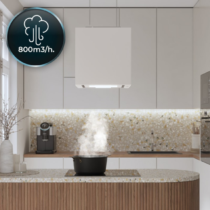 Cecotec Cappa a isola Bolero Flux CCT 448000 Glass White A++