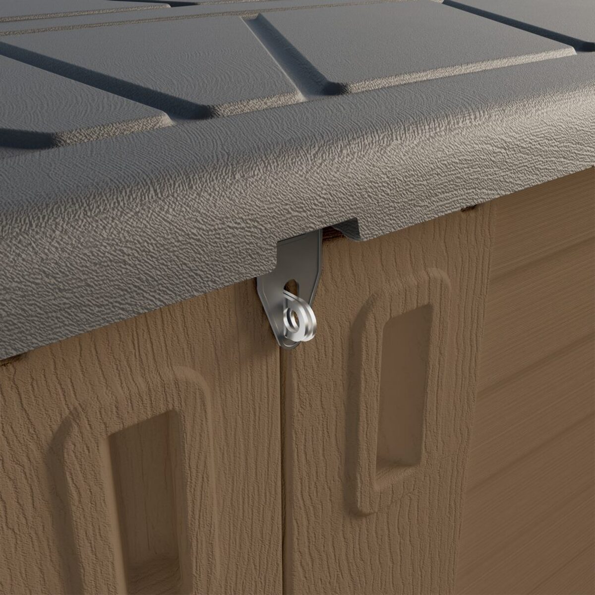 Armadio contenitore basso in resina marrone 125x73x104 cm – Andy