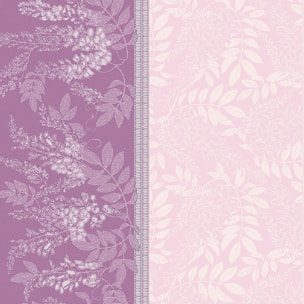 Serviette pur coton motif jacquard violet Glycines parme