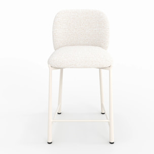 Lot de 2 chaises pour ilot central 65,5 cm, tissu texturé écru chiné - Bento