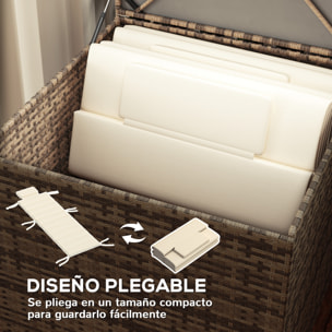 Pack 2 Cojines para Tumbonas Plegables Colchonetas para Tumbonas de Jardín Exterior 203x66x3 cm con Reposacabezas y Correas de Sujeción Crema