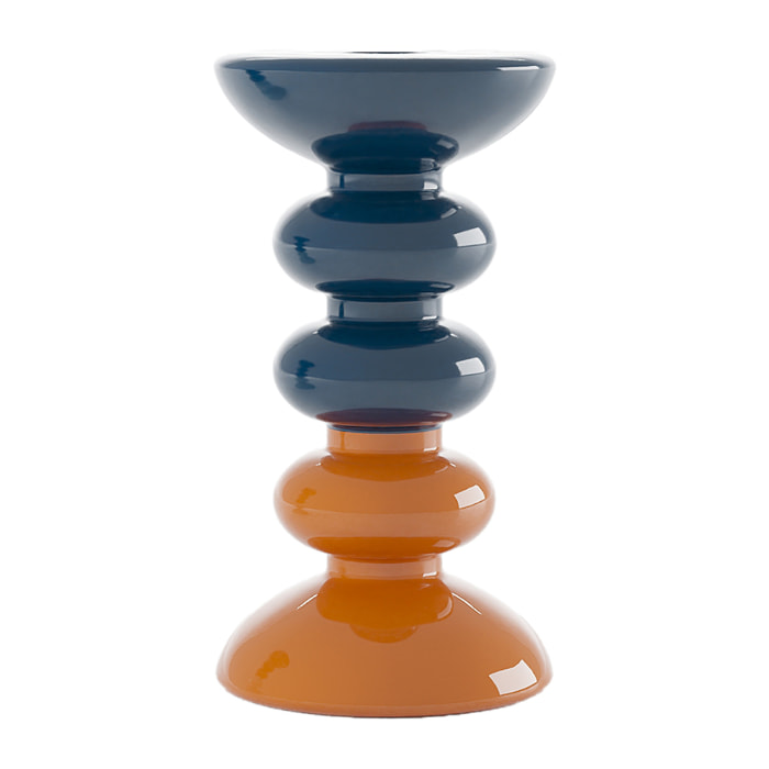 Memphis - Set de 2 bougeoirs verticaux céramique tricolore