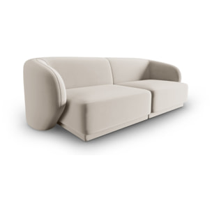 Canapé modulable "Lionel" 2 places en velours beige