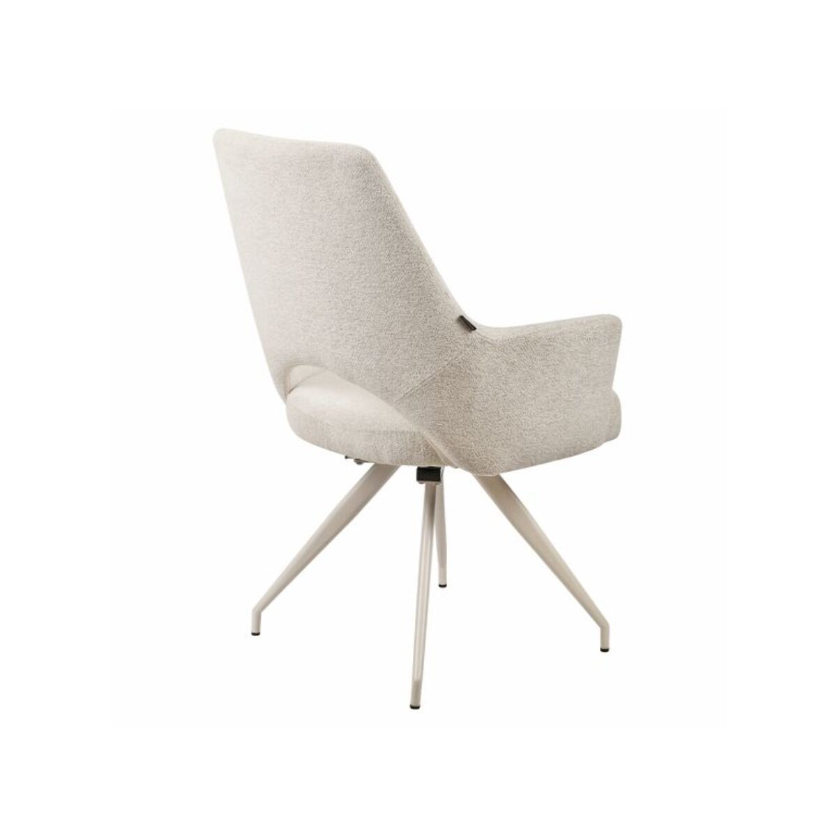 Chaise rotative 180° en tissu doux écru avec pieds en métal - LEVANTE