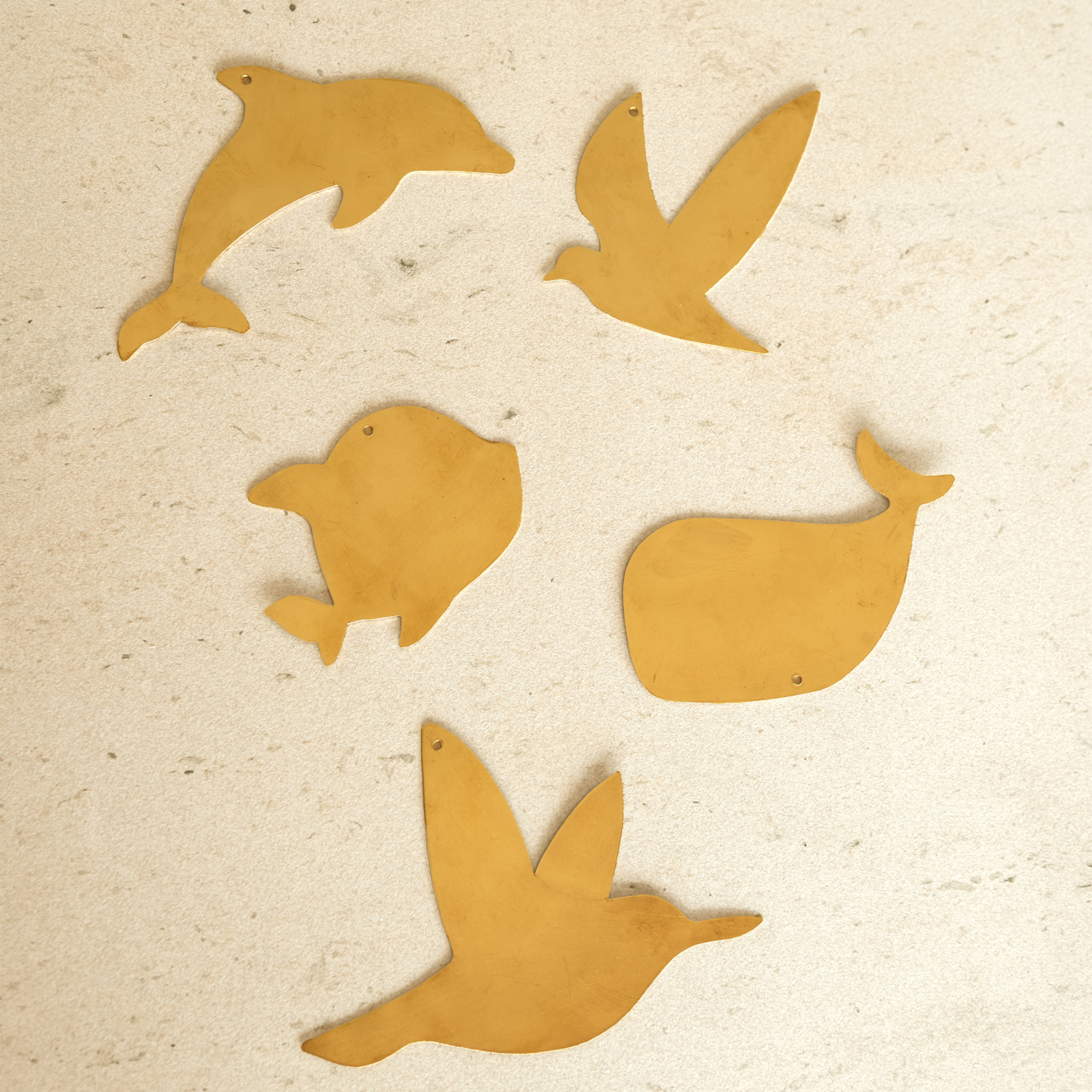 Déco murale colibri en laiton - Doré