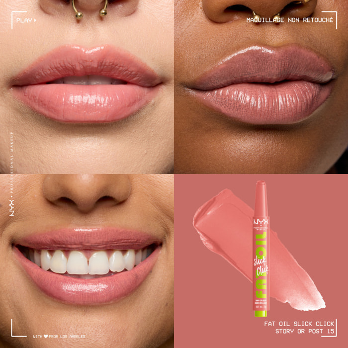 NYX Professional Makeup FAT OIL SLICK CLICK Baume à lèvres STORY OR POST