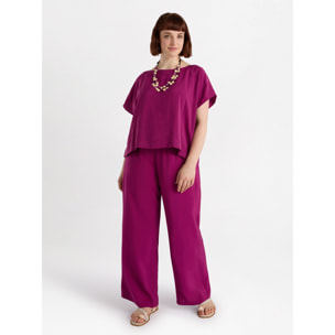 Fiorella Rubino - Pantalón raso mate - Fuchsia