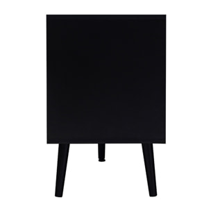Goto - meuble tv - noir et cannage - 3 portes - 167 cm - Noir