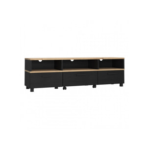 Meuble TV avec table basse intégré sur roulettes - 2 coloris - LAKE
