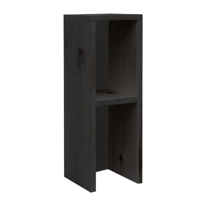 Table de chevet ou table d'appoint en bois massif en noir 60x20cm Hauteur: 60 Longueur: 20 Largeur: 20