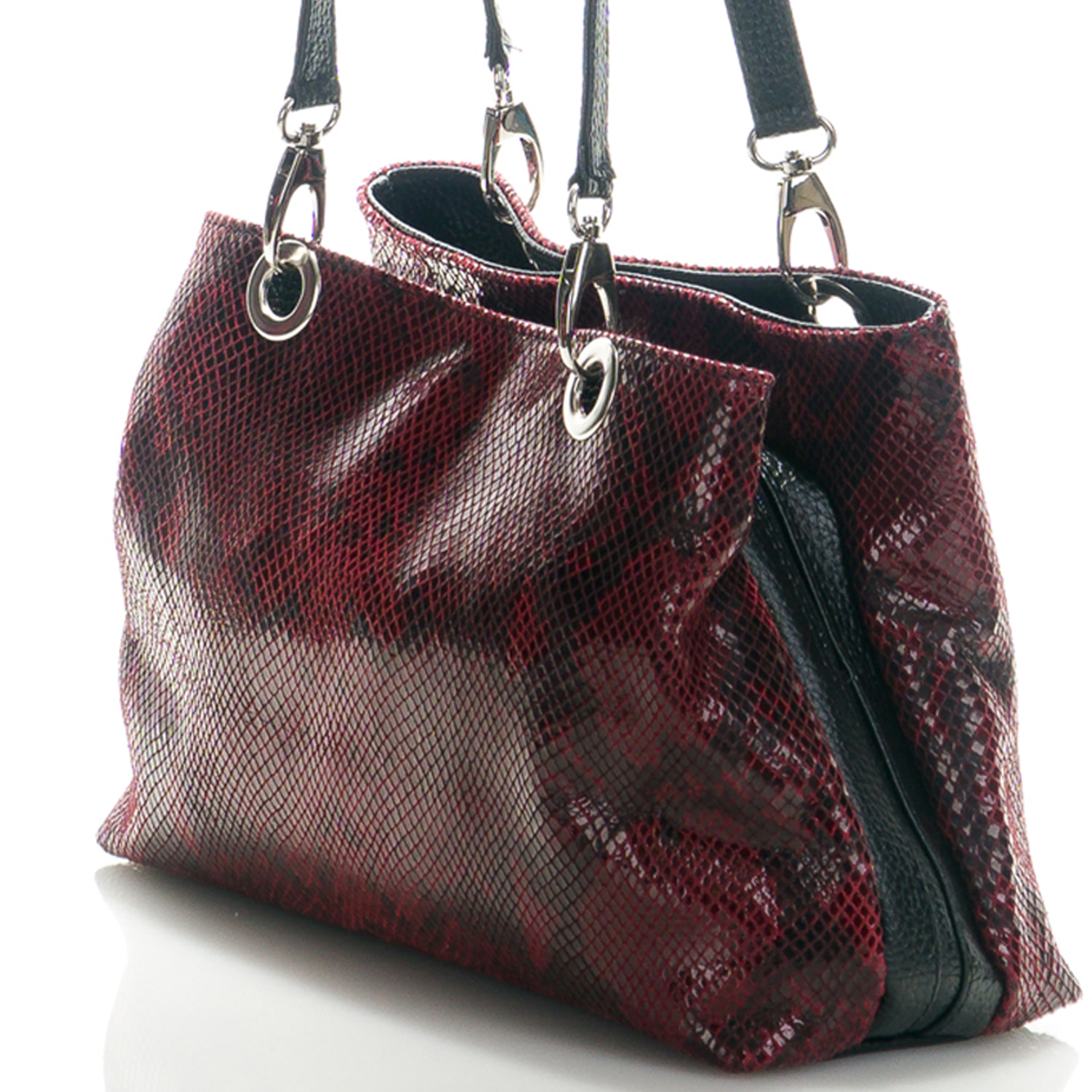 Borsa Donna in vera pelle Made in Italy colore Rosso dimensioni cm 30x27x12