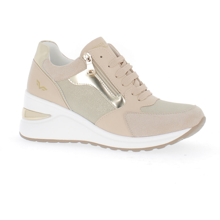 Armata di Mare Scarpe Donna Sneakers Casual con Zip Laterale AMD SS31H21 Beige