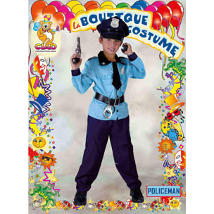 Travestimento Costume Carnevale Poliziotto Blu Bambino