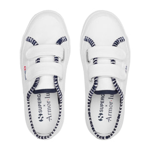 Le Superga Bambino/a Bianco 2750 Kids Straps Cotton Embroidery Line