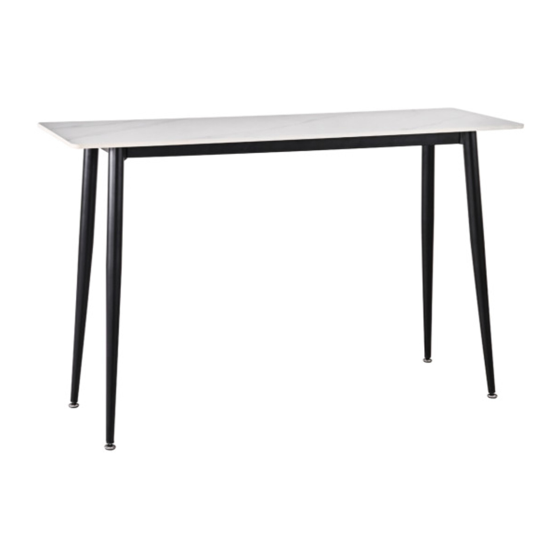 Console L. 120 cm plateau céramique marbré pieds métal noir - STONE 2