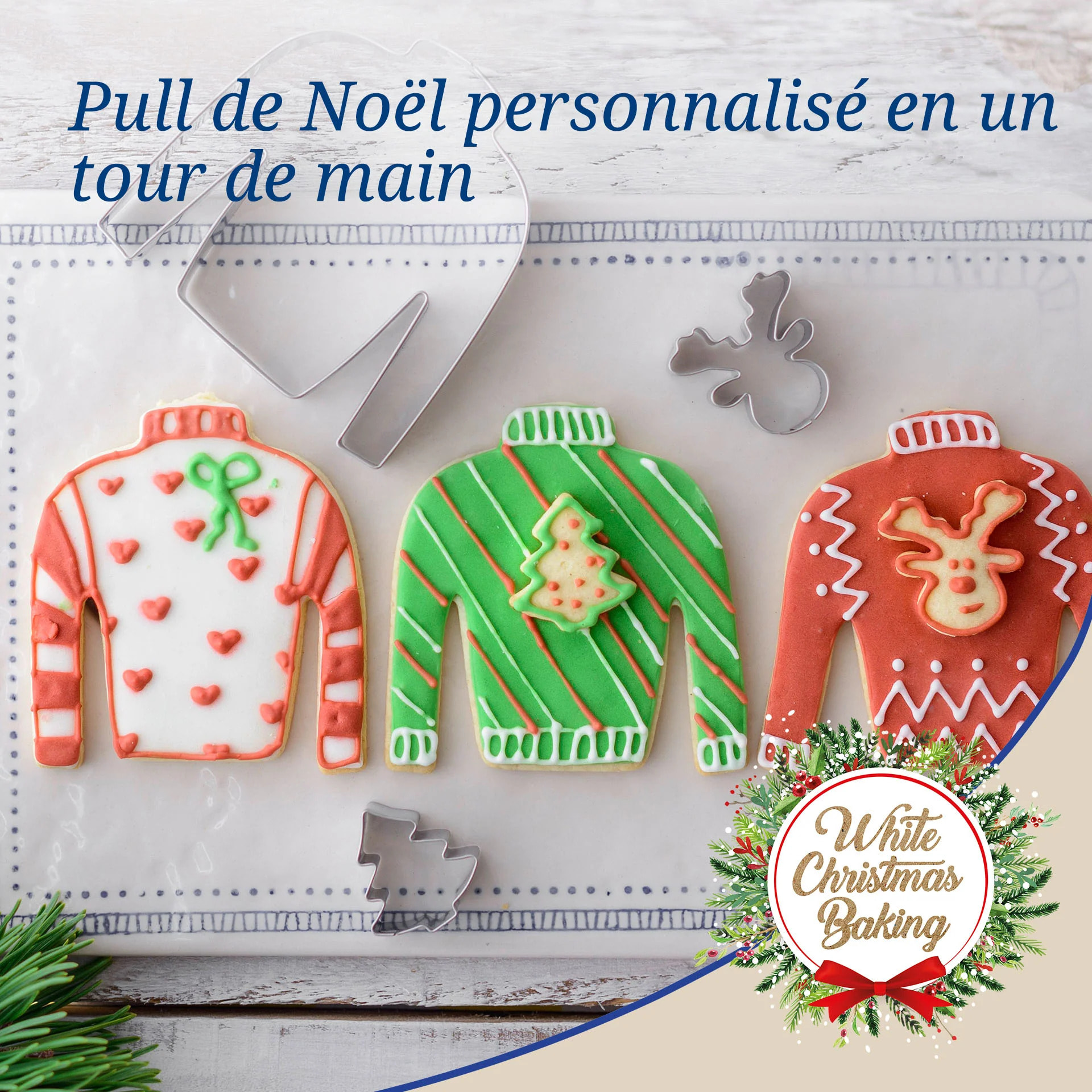 Ensemble de 3 emporte-pièces "Pull de Noël" Dr.Oetker Baker Edition