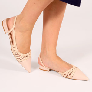 Ballerine in simil pelle con intreccio