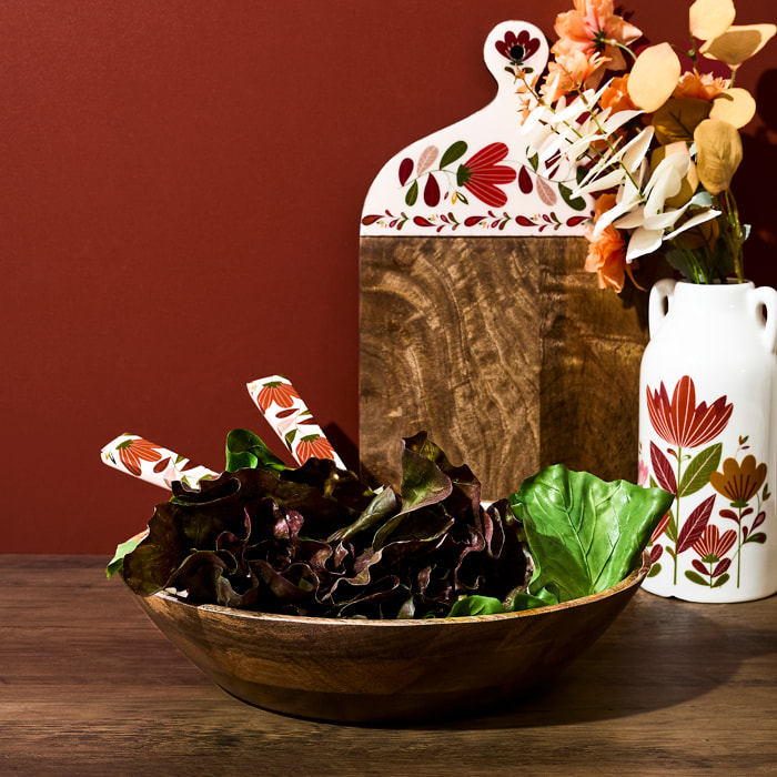 Saladier - HOME DECO FACTORY - Selena - Manguier - Marron - D33 cm