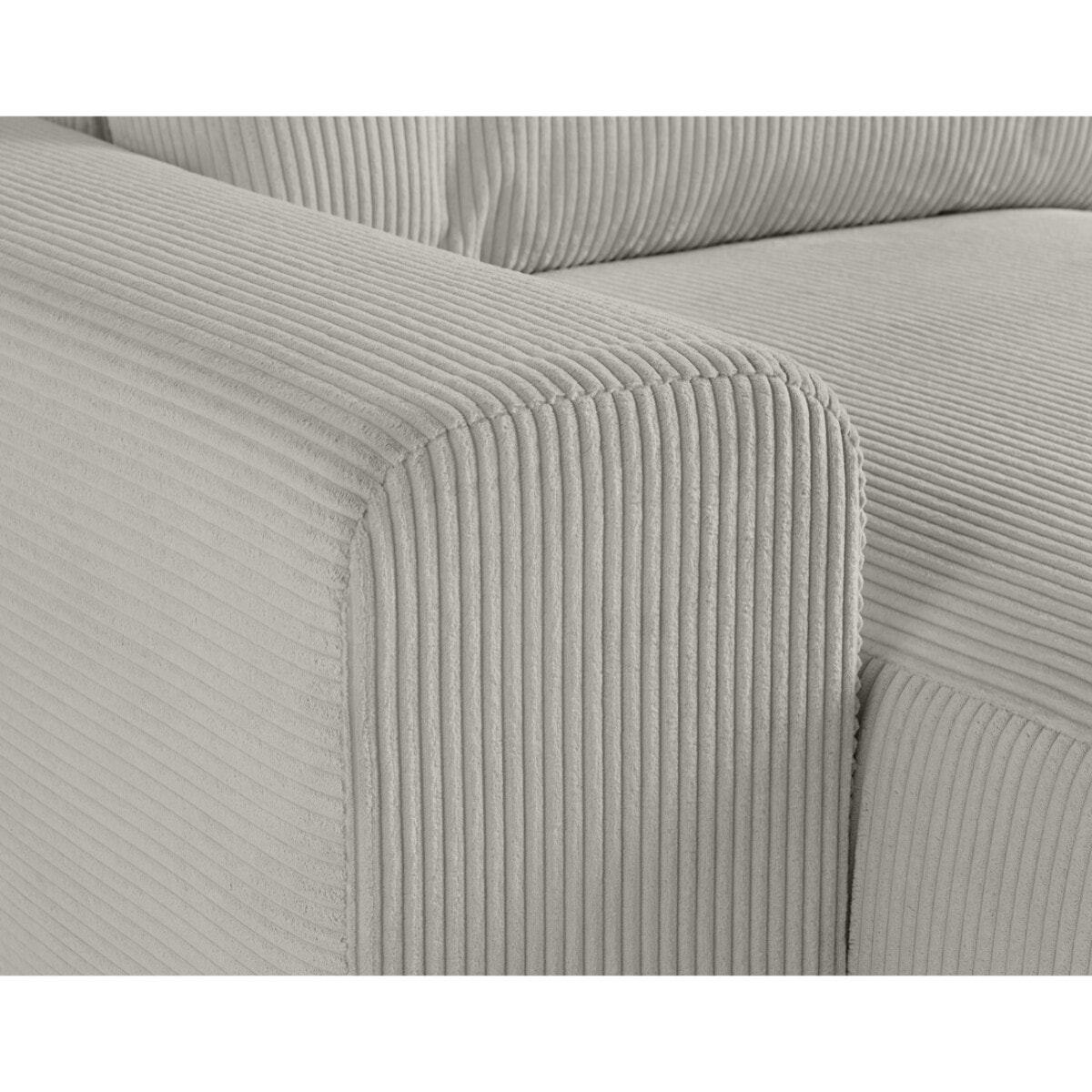 Garance - canapé modulable d'angle droit - 5 places - en velours côtelé - Gris clair