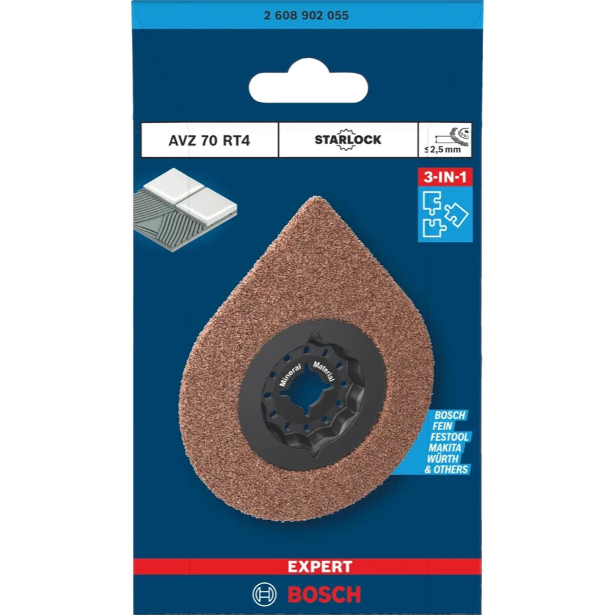 Enlève-mortier EXPERT AVZ 70 RT4 3 max - BOSCH - 2608902055
