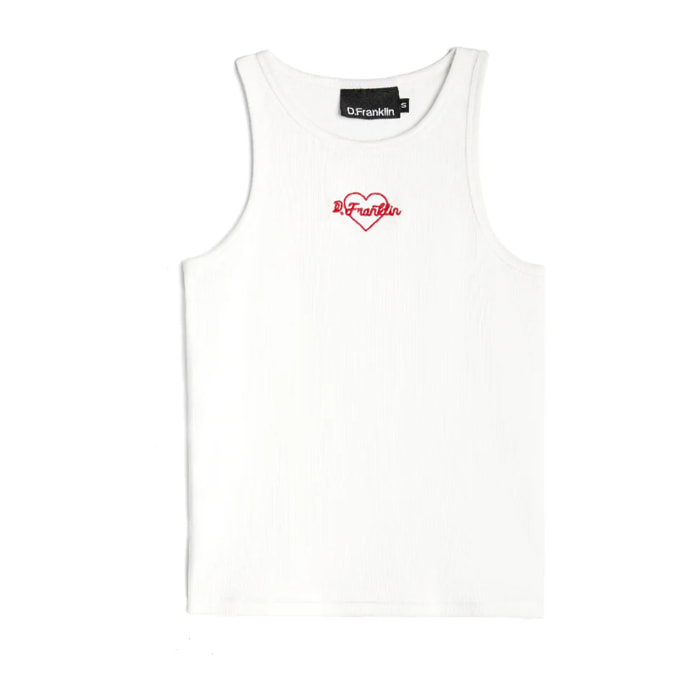 Camiseta de Tirantes Rib Tank Top Heart Blanco