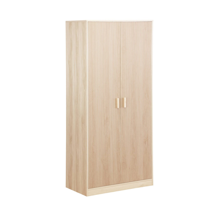 Dressing. armoire. 2 portes avec penderie et rangements LINEAR. panneaux stratifiés et pied en bois de sapin L 80 x P 48 x H 180cm