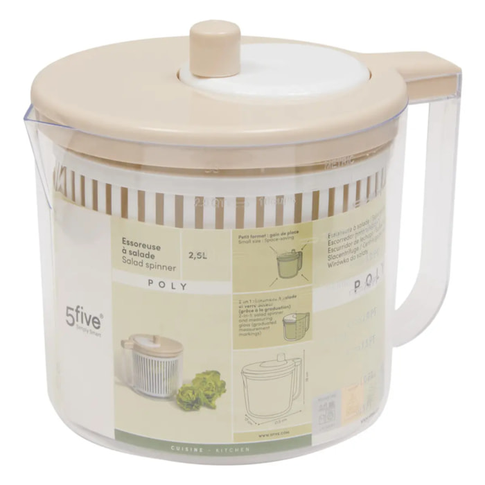 Essoreuse à salade Poly ronde 2,5L beige