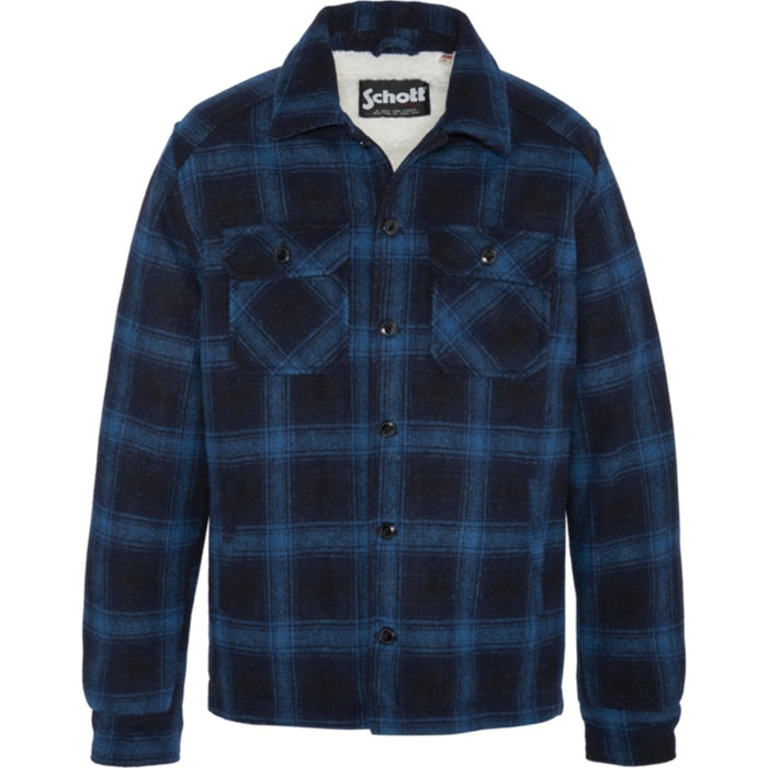 TIMBER1BUTTONED SHIRT IN WOOL CLOTH WITH SHERPA LINING60% POLYESTER 40% WOOLBLUE CHECKS