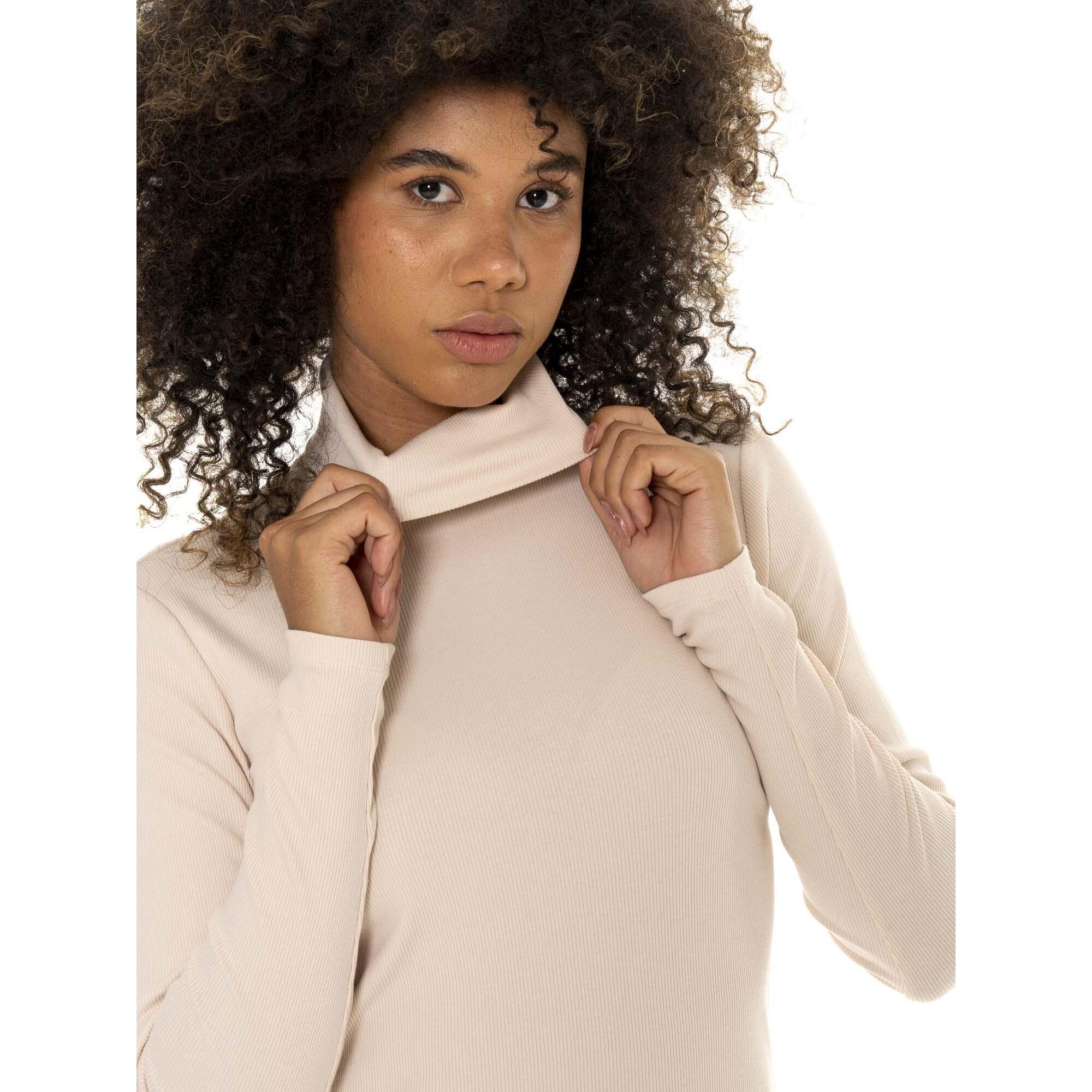T-shirt donna a manica lunga in costina Leone 1947 Chic Tones