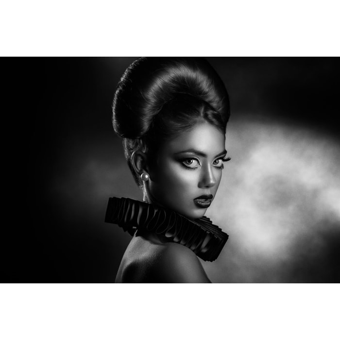 Tableau noir et blanc Lady Tableau alu Dibond