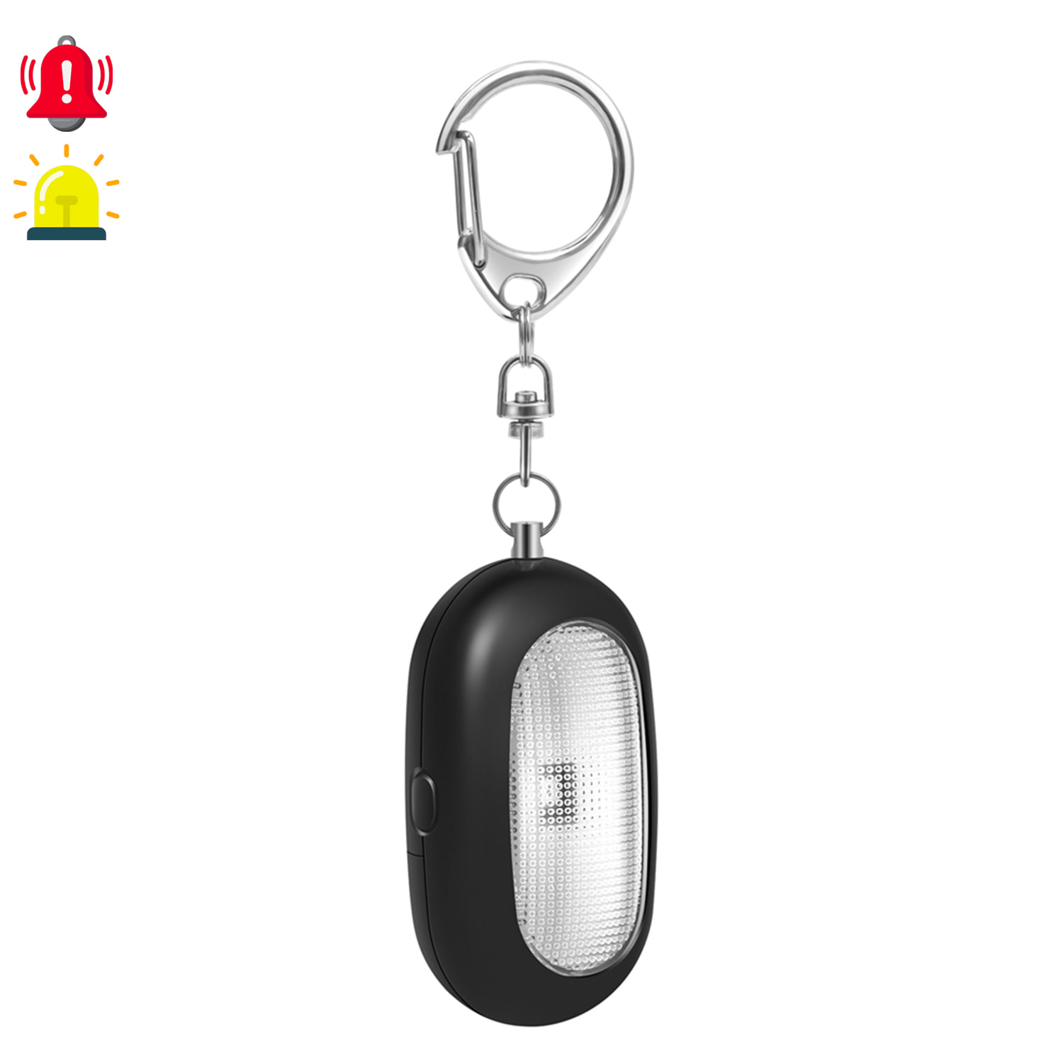 Alarma SOS personal con luz LED brillante roja con 2 modos y sonido de 125 dB.
