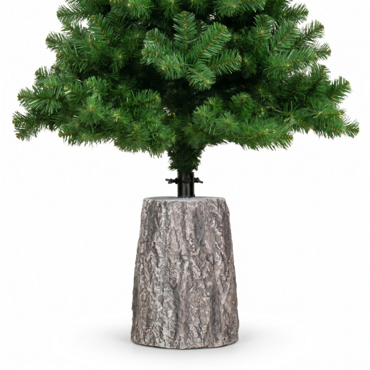 Base decorativa a tronco per albero di Natale in magnesio e ferro - Grigio