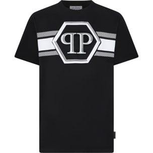 PHILIPP PLEIN Camiseta de cuello redondo y manga corta HEXAGON