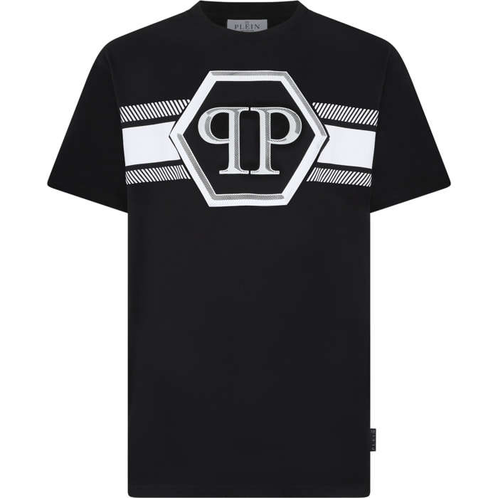 PHILIPP PLEIN Camiseta de cuello redondo y manga corta HEXAGON