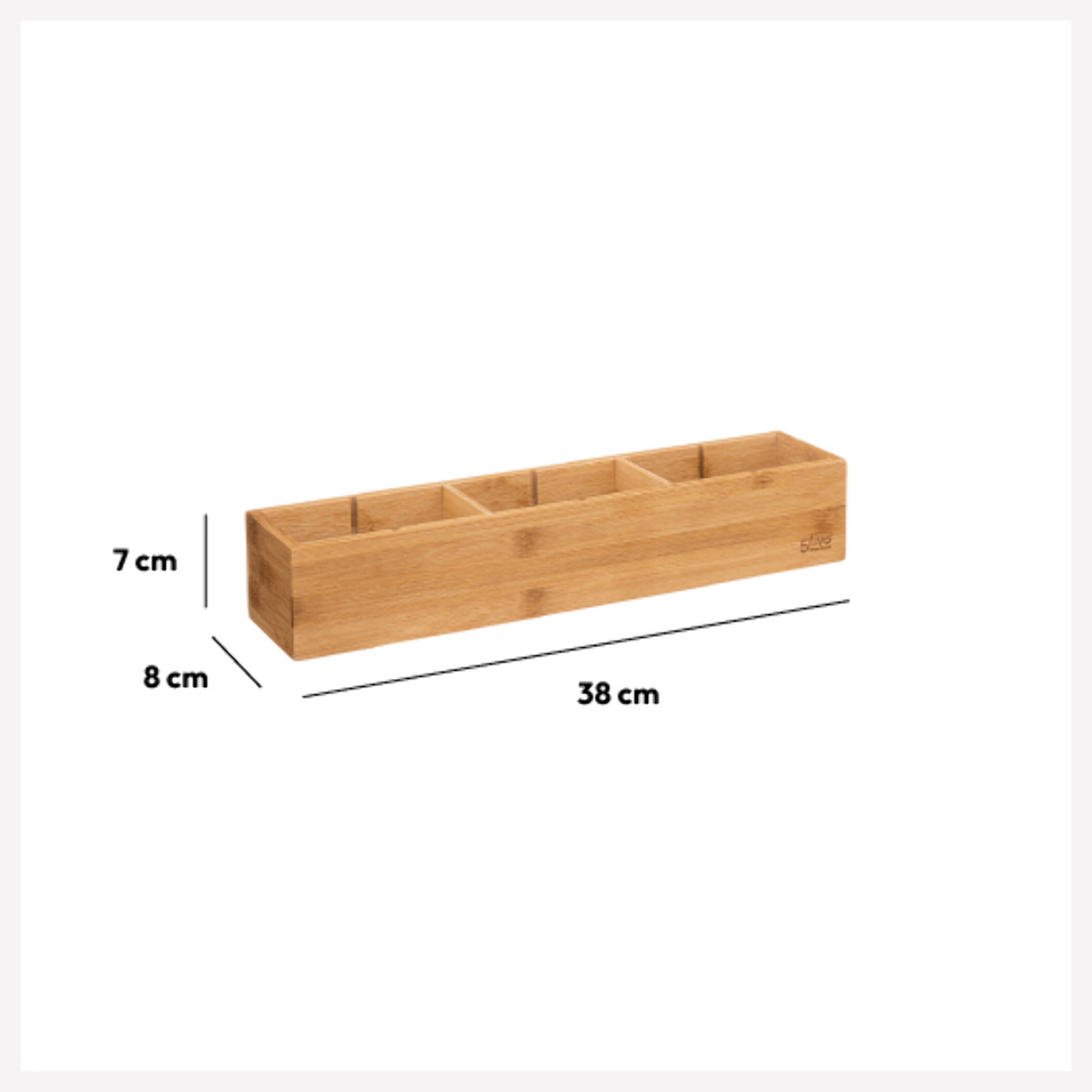Organiseur modulable 3 bacs 38x8cm Tidy Smart Bambou