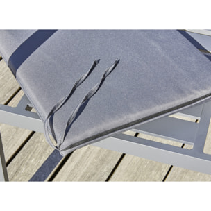 PELOSA - Fauteuil de jardin empilable en aluminium gris anthracite