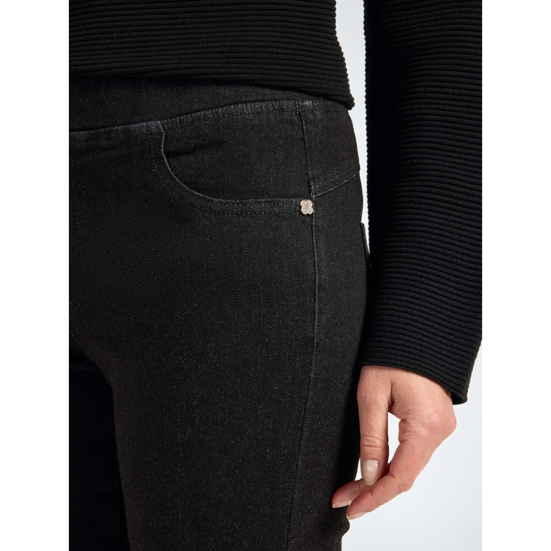 Elena Mirò - Jeans skinny en denim lavado washed - Negro