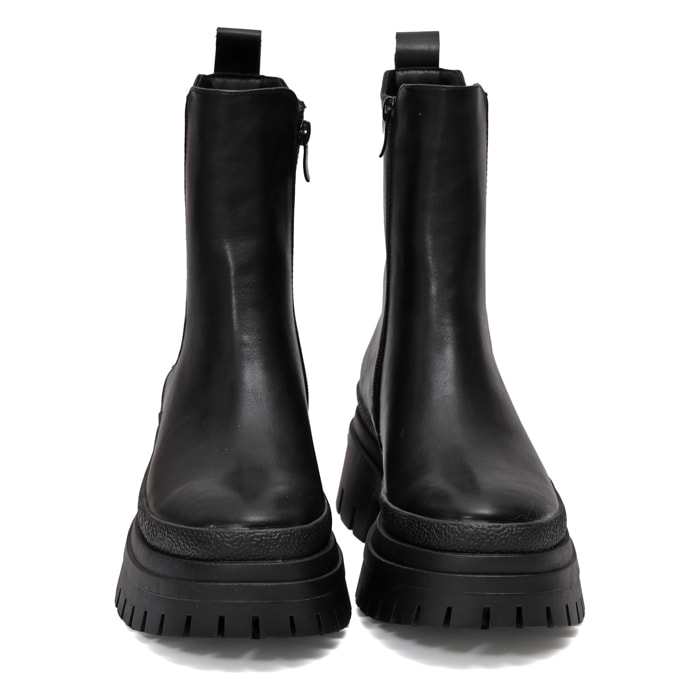 Stivaletto in simil pelle con fascia elastica