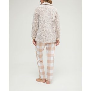 Conjunto de pijama mujer con bata borreguillo