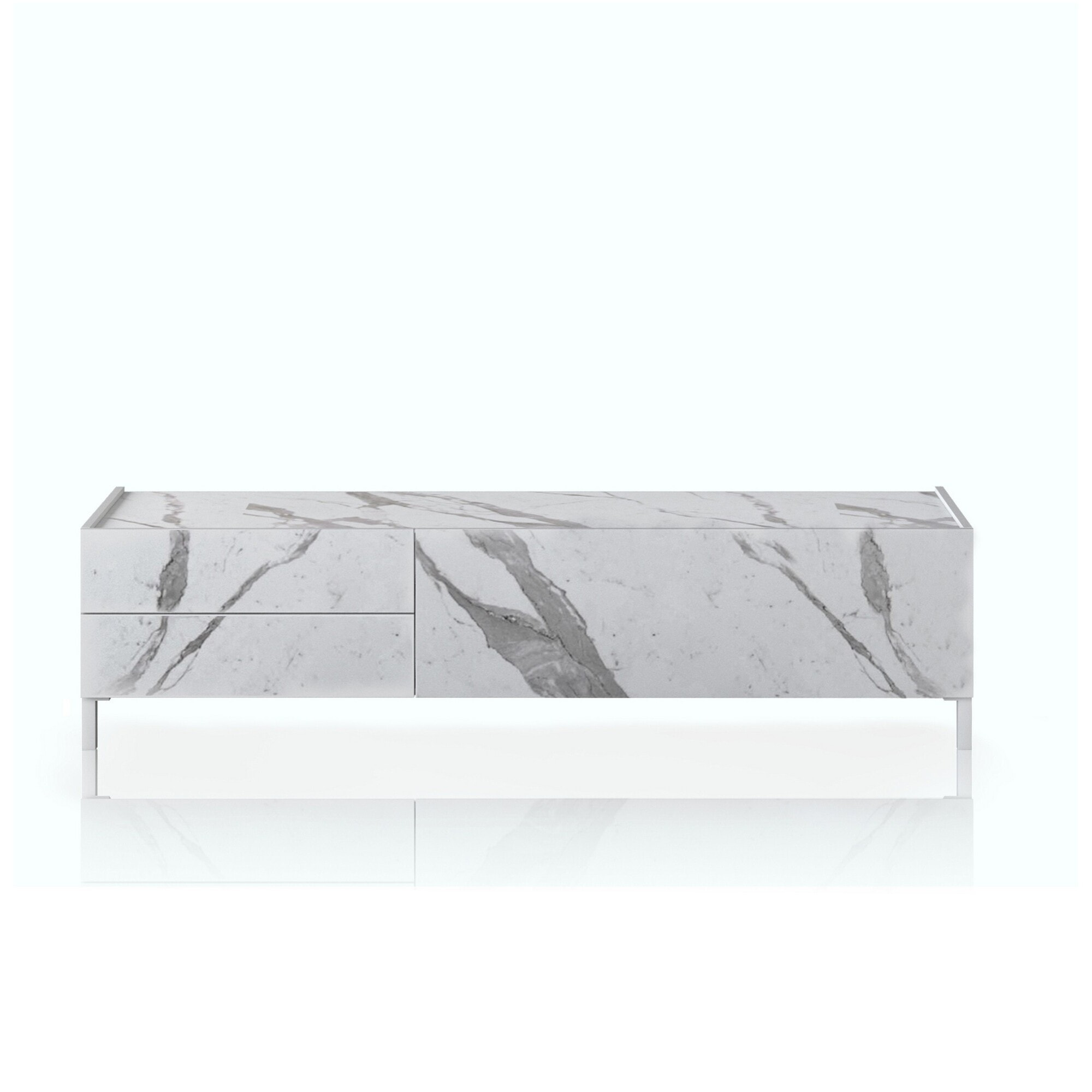 ORESTELUCHETTA porta TV BURHAM WHITE MARBLE