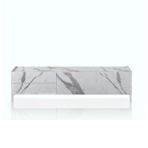 ORESTELUCHETTA porta TV BURHAM WHITE MARBLE