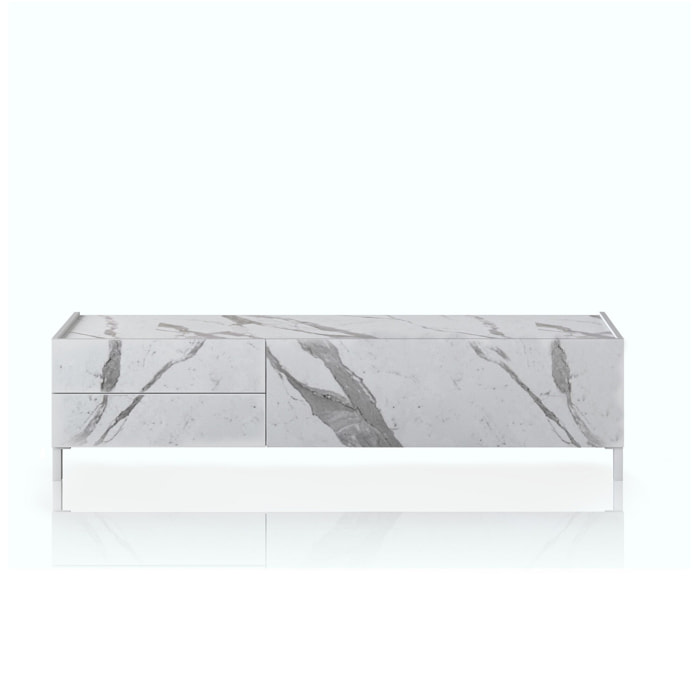ORESTELUCHETTA porta TV BURHAM WHITE MARBLE