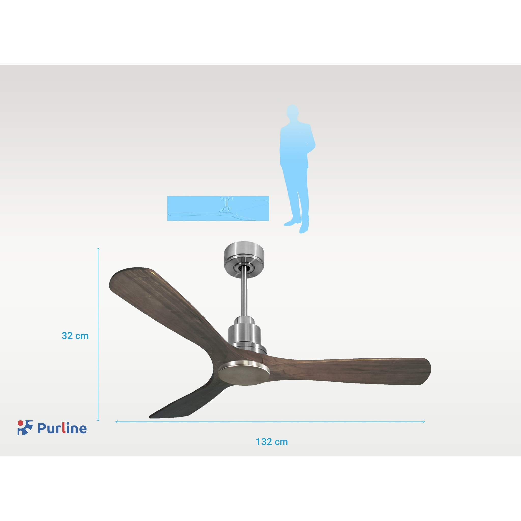 Ventilateur de plafond Réversible  Thermostat Wifi Moteur à courant continu Toits en pente Télécommande Hypersilence Mémoire Shopify Vendible (AUTOMATIQUE)