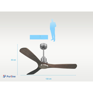 Ventilateur de plafond Réversible  Thermostat Wifi Moteur à courant continu Toits en pente Télécommande Hypersilence Mémoire Shopify Vendible (AUTOMATIQUE)