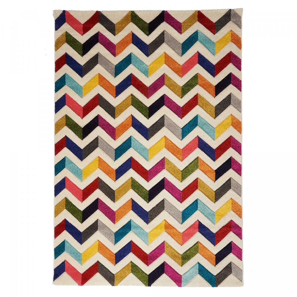 Tapis multicolore Jesini motif géométrique Chevrons